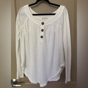 We The Free Cream Buttoned Henley